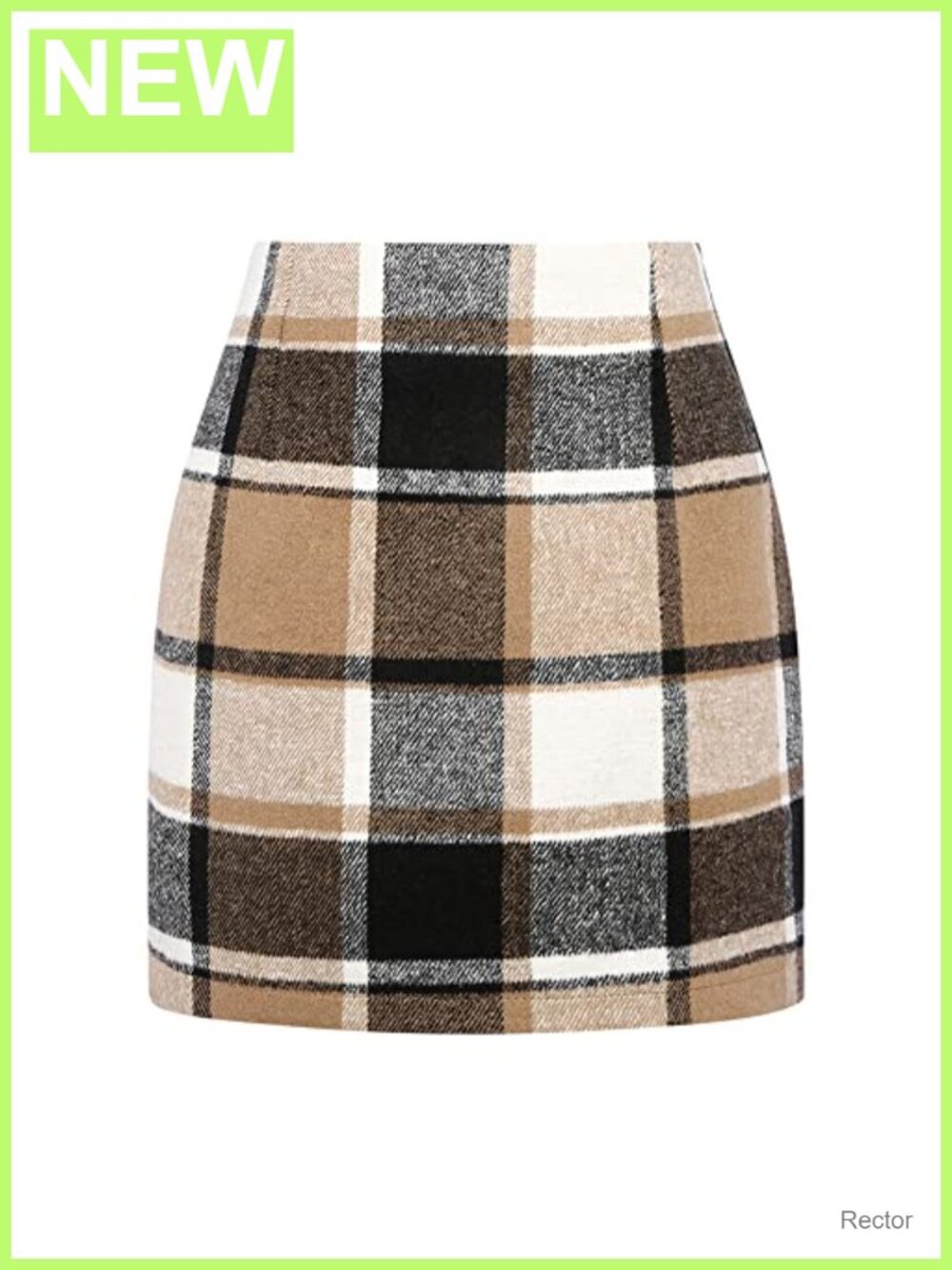 Wool Blend Plaid High Waisted Bodycon Pencil Mini Skirt Fall Winter